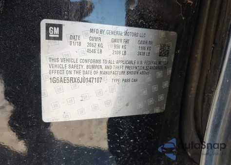 2018 Cadillac Ats Standard из США, поврежденный, VIN 1G6AE5RX6J0147107